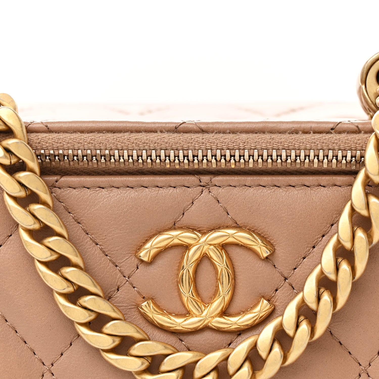 Chanel Lambskin Quilted Small Pillow Crush Vanity Case With Chain Beige 8 of 12