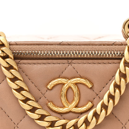 Chanel Lambskin Quilted Small Pillow Crush Vanity Case With Chain Beige 8 of 12