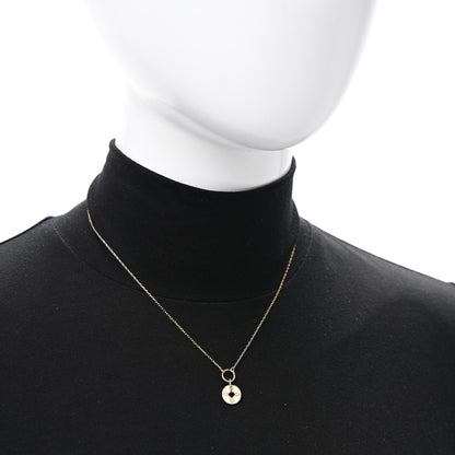 Foundrae 18K Yellow Gold Enamel Petite Champleve True Love Knot Necklace White 2 of 5