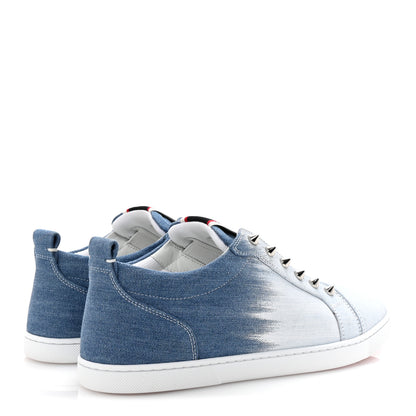 Christian Louboutin Denim Graffiti Mens Fique A Vontade Flat Sneakers 42.5 Blue White 5 of 10
