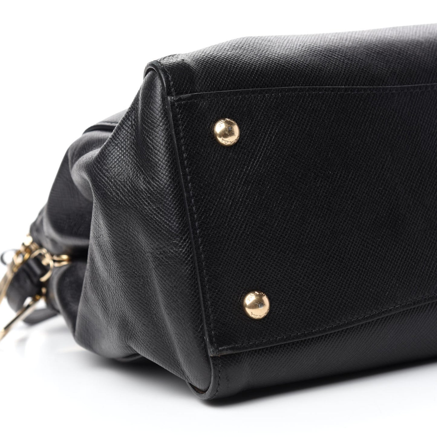 Saffiano Cuir Large Top Handle Satchel Black