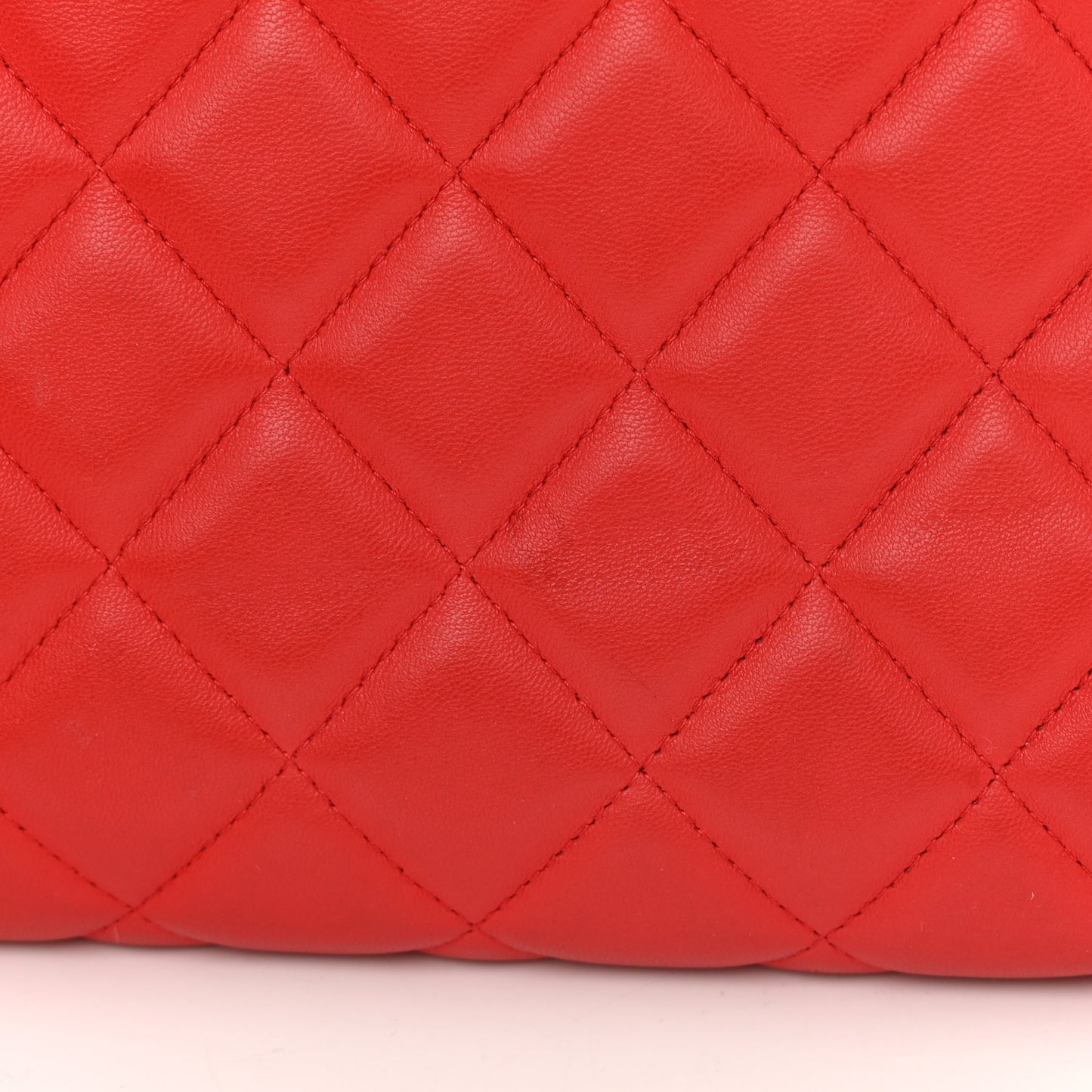 Lambskin Quilted Clutch with Chain Flap Red