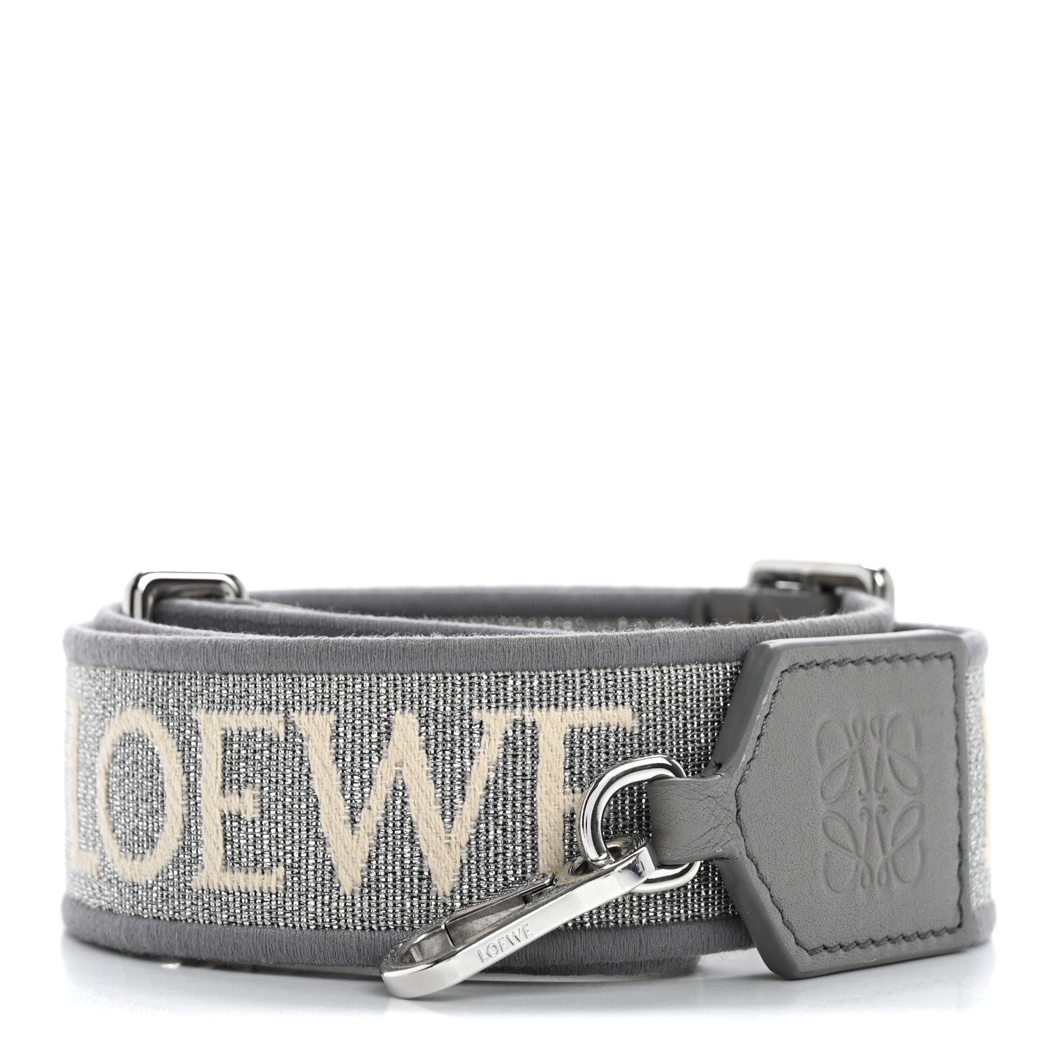 バッグ LOEWE Leather Strap Anagram small LOEWE Anagram leather-trimmed canvas-jacquard bag strap