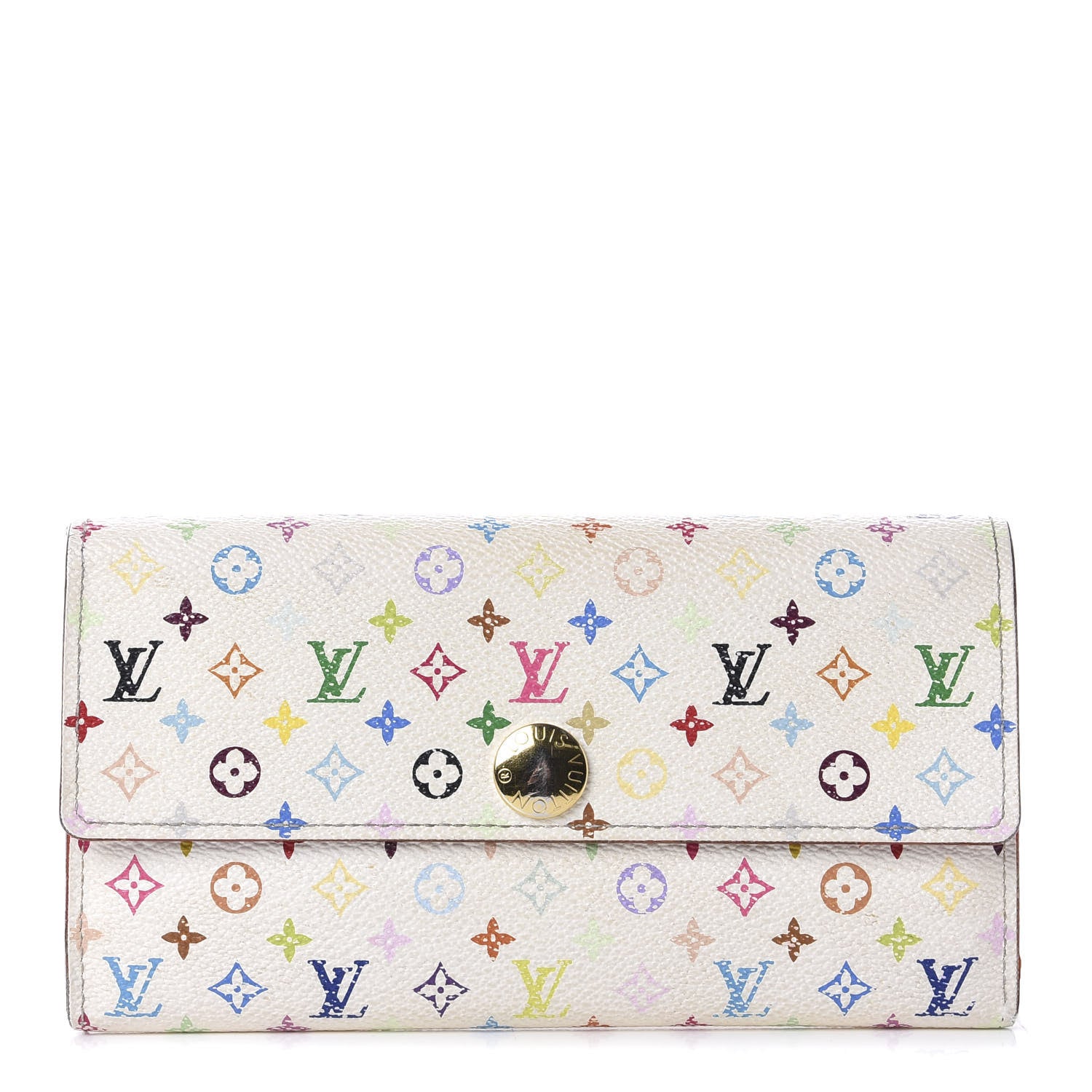 Louis Vuitton Monogram Multicolor Sarah Wallet White Litchi 1 of 11