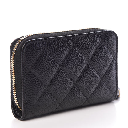 Chanel Caviar Quilted Zip Coin Purse Black 3 of 8
