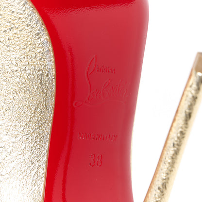 Christian Louboutin Nappa Pepite So Kate 120 Pumps 38 Gold 6 of 10