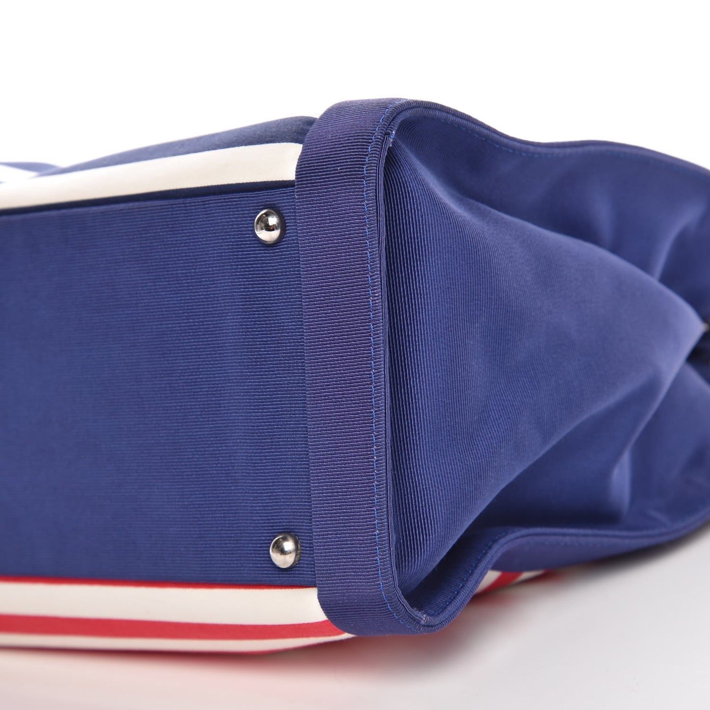 Striped Canvas CC Shopping Tote Blue Red White