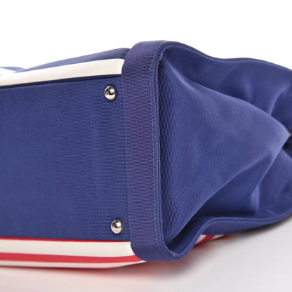 Chanel Striped Canvas CC Shopping Tote Blue Red White 13 of 13
