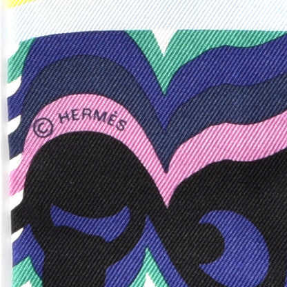 Hermes Silk Brides De Gala Shadow Twilly Black Jaune Multicolor 4 of 5