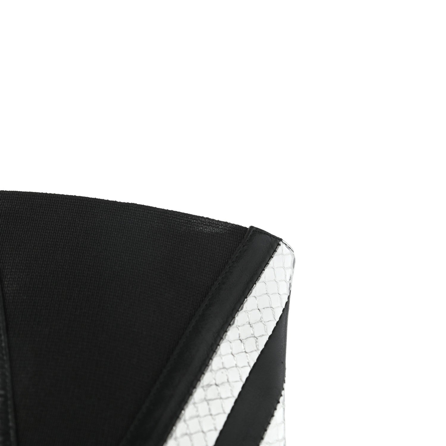 Saint Laurent Calfskin Snakeskin Effect Kiki Contrast Stripe Chelsea Pointed Toe Ankle Boots 39 Black Silver 10 of 12
