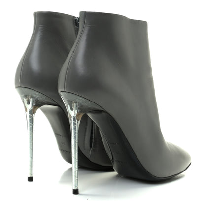 Balenciaga Calkfskin Round Toe Steel Transparent Heel 110mm Booties 39 Asphalte 4 of 8