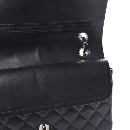 Chanel Lambskin Quilted Medium Double Flap Black 13 of 15