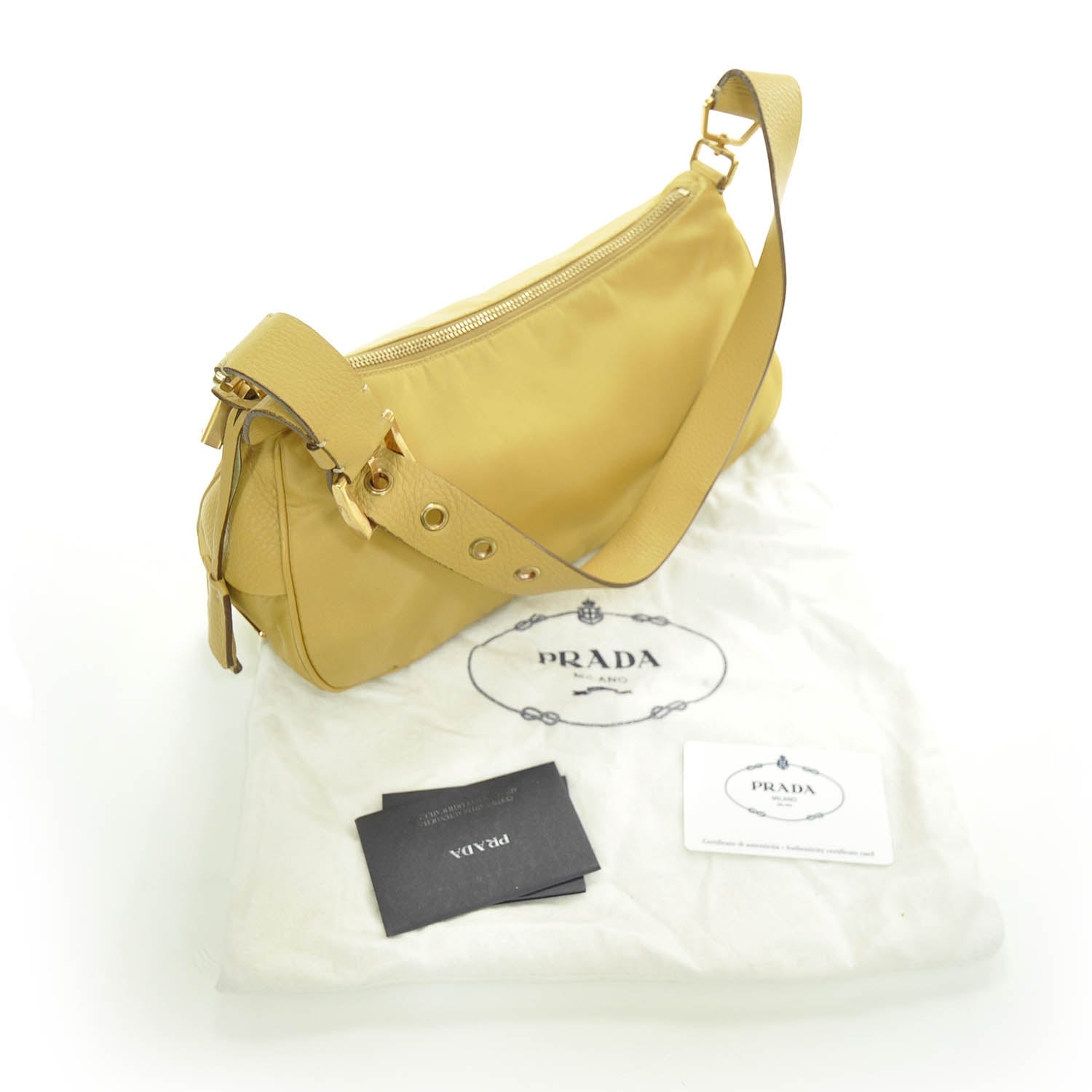Prada Tessuto Nylon Leather Small Shoulder Bag 3 of 9