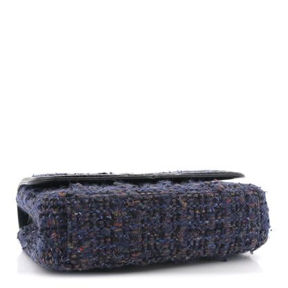 Chanel Tweed Watersnake Quilted Medium CC Filigree Flap Blue 4 of 11