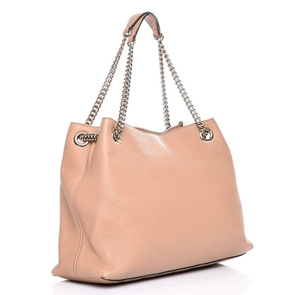 Gucci Pebbled Calfskin Medium Soho Chain Shoulder Bag Rose Beige 4 of 14