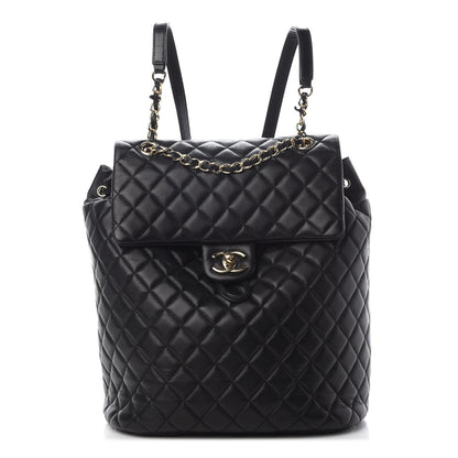 Chanel Lambskin Quilted Large Urban Spirit Backpack Black 1 of 14