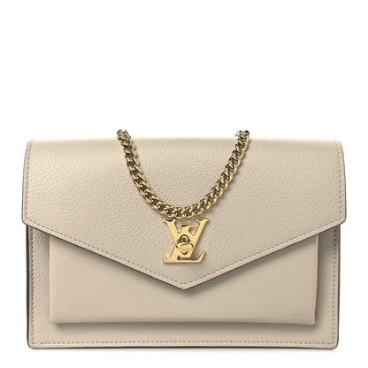 Louis Vuitton Soft Calfskin My Lockme Chain Pochette Greige 1 of 10