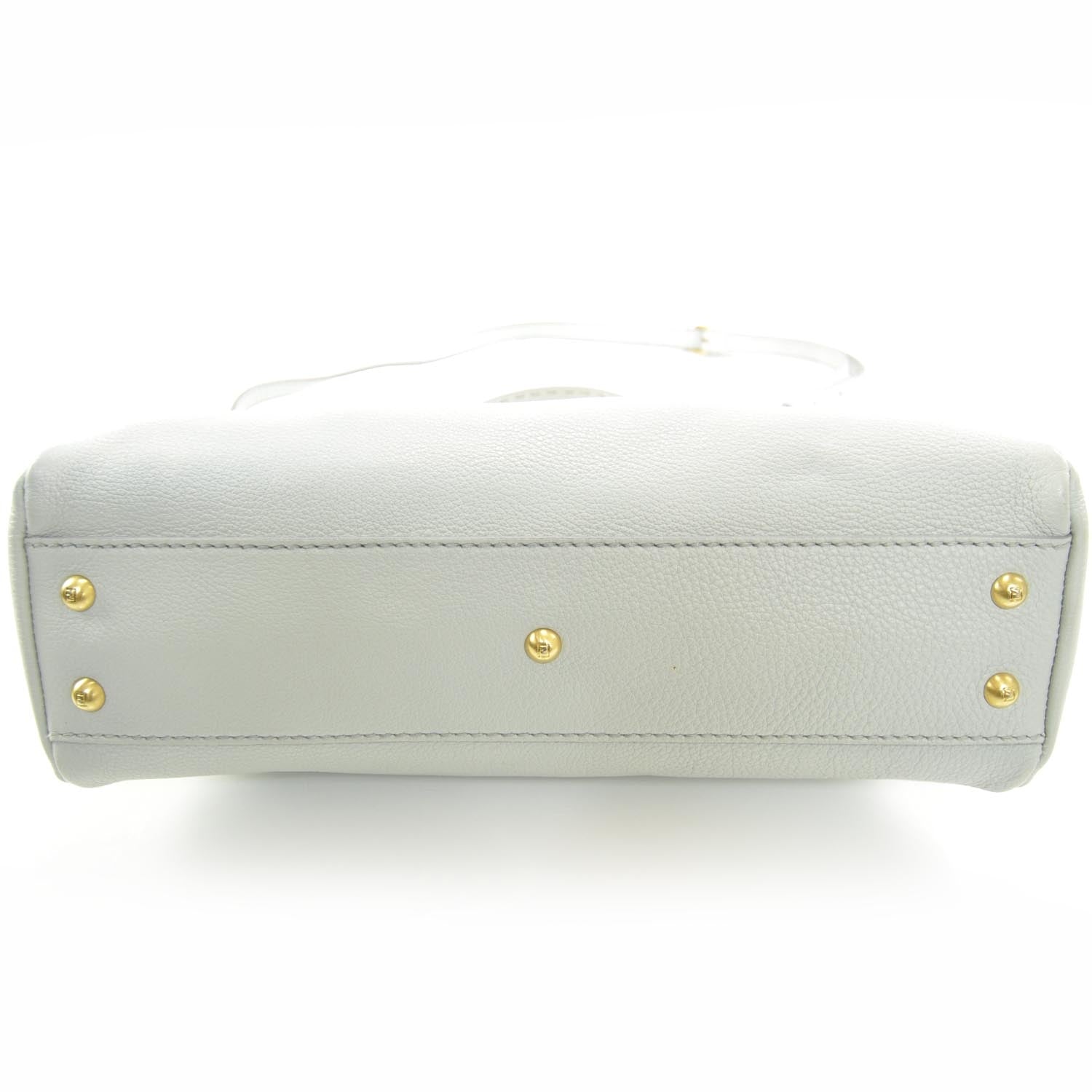 Fendi Cuoio Romano Raffia Selleria Medium Peekaboo Iconic Satchel Acqua Moro 4 of 10