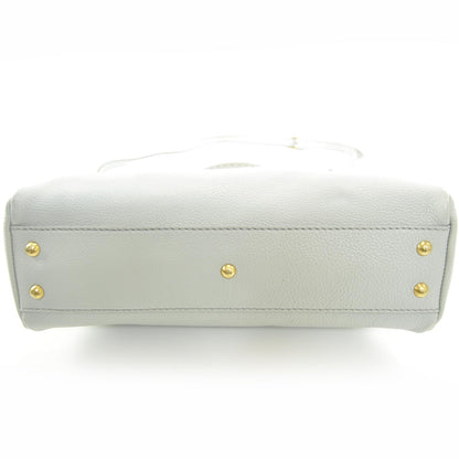 Fendi Cuoio Romano Raffia Selleria Medium Peekaboo Iconic Satchel Acqua Moro 4 of 10
