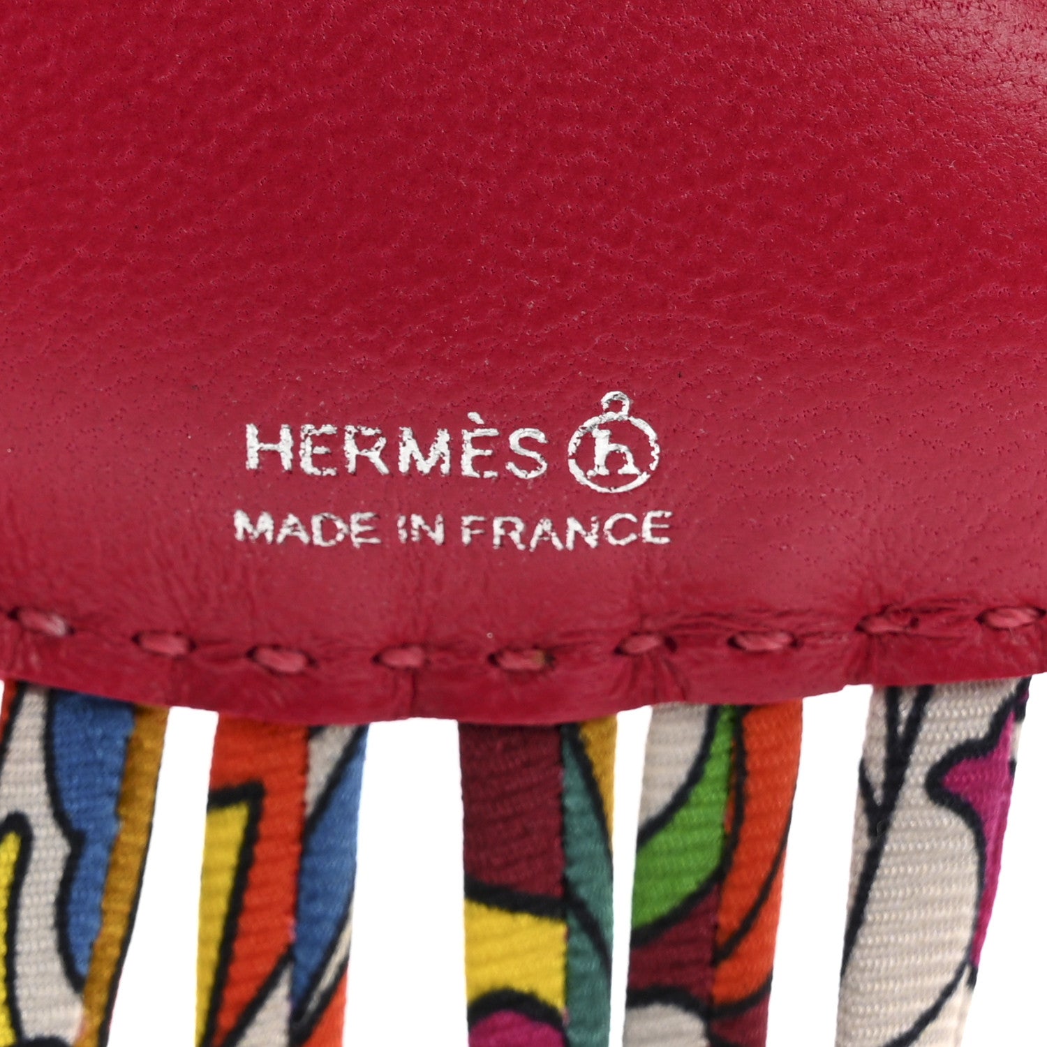 Hermes Swift Silk Twill Cord Cloud Bag Charm Rose Pourpre 3 of 4