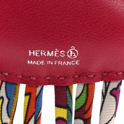 Hermes Swift Silk Twill Cord Cloud Bag Charm Rose Pourpre 3 of 4