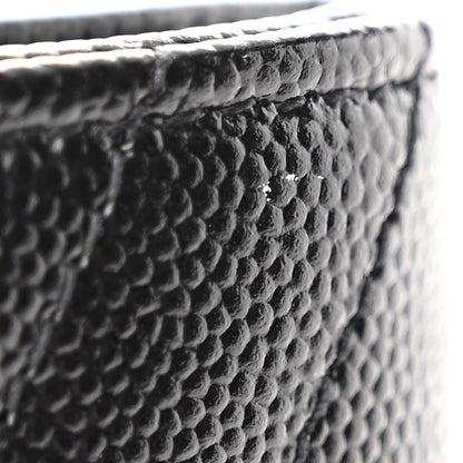 Saint Laurent Grain De Poudre Matelasse Chevron Monogram Flap Wallet Black 11 of 12