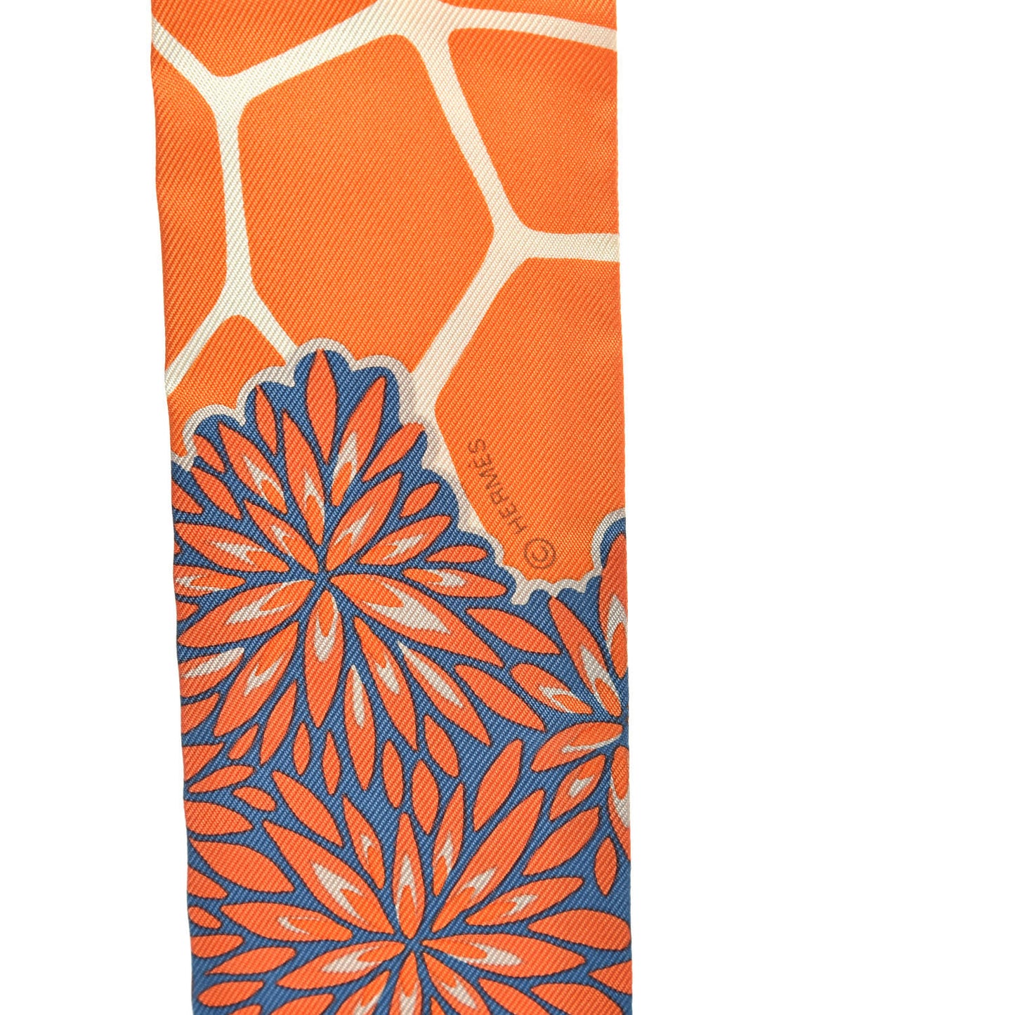 Silk The Three Graces Twilly Bleu Jean Orange Rouille