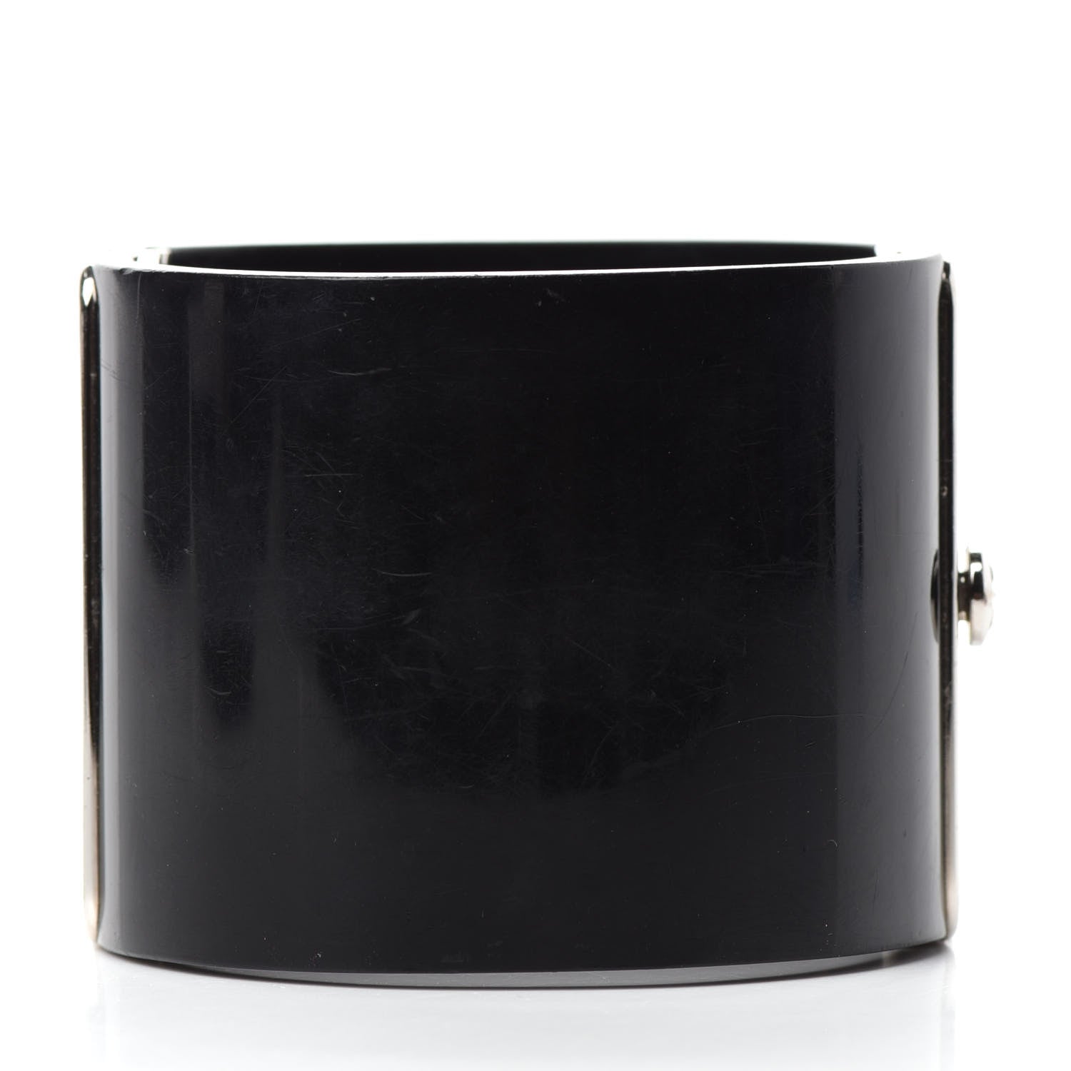 Chanel Resin Baguette Crystal CC Cuff Black 3 of 6