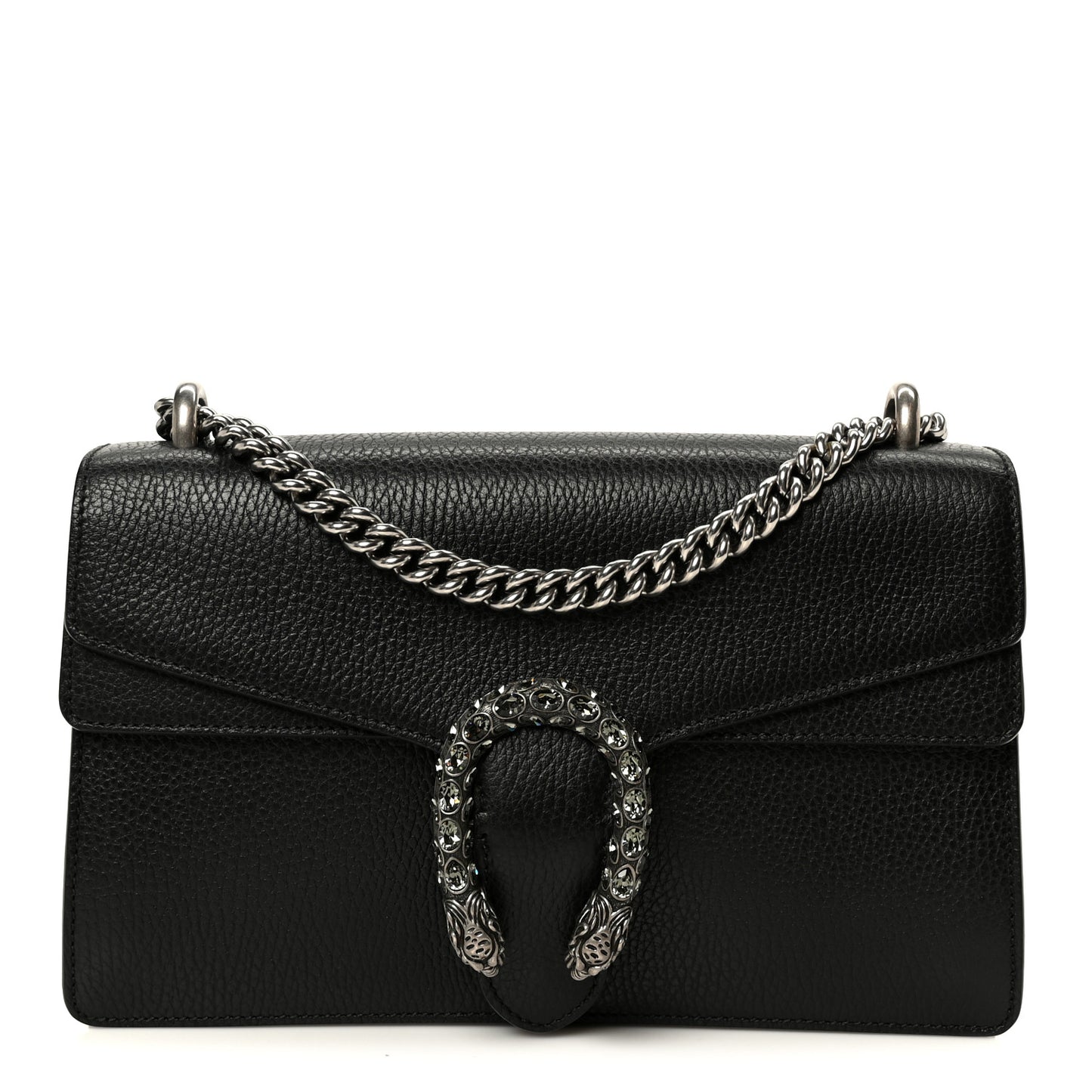 Pebbled Calfskin Small Dionysus Shoulder Bag Black