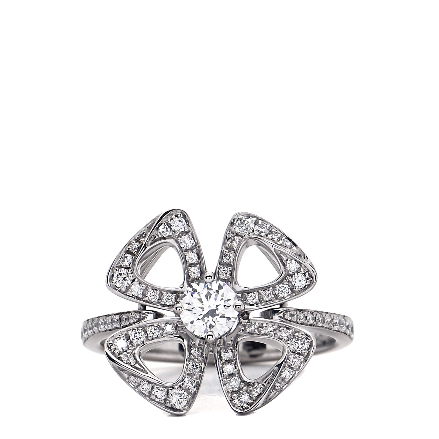 18K White Gold Diamond Fiorever Ring 48 4.5