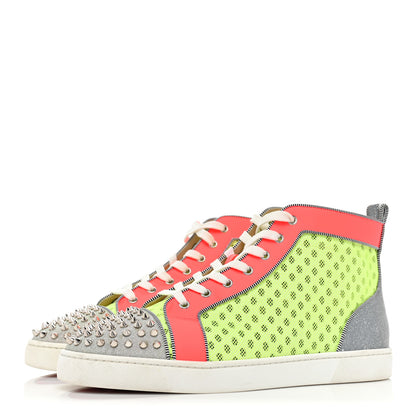 Christian Louboutin Mens Louis Spikes Orlato Flat Glit Sneakers 46 Sun Fluo 3 of 11