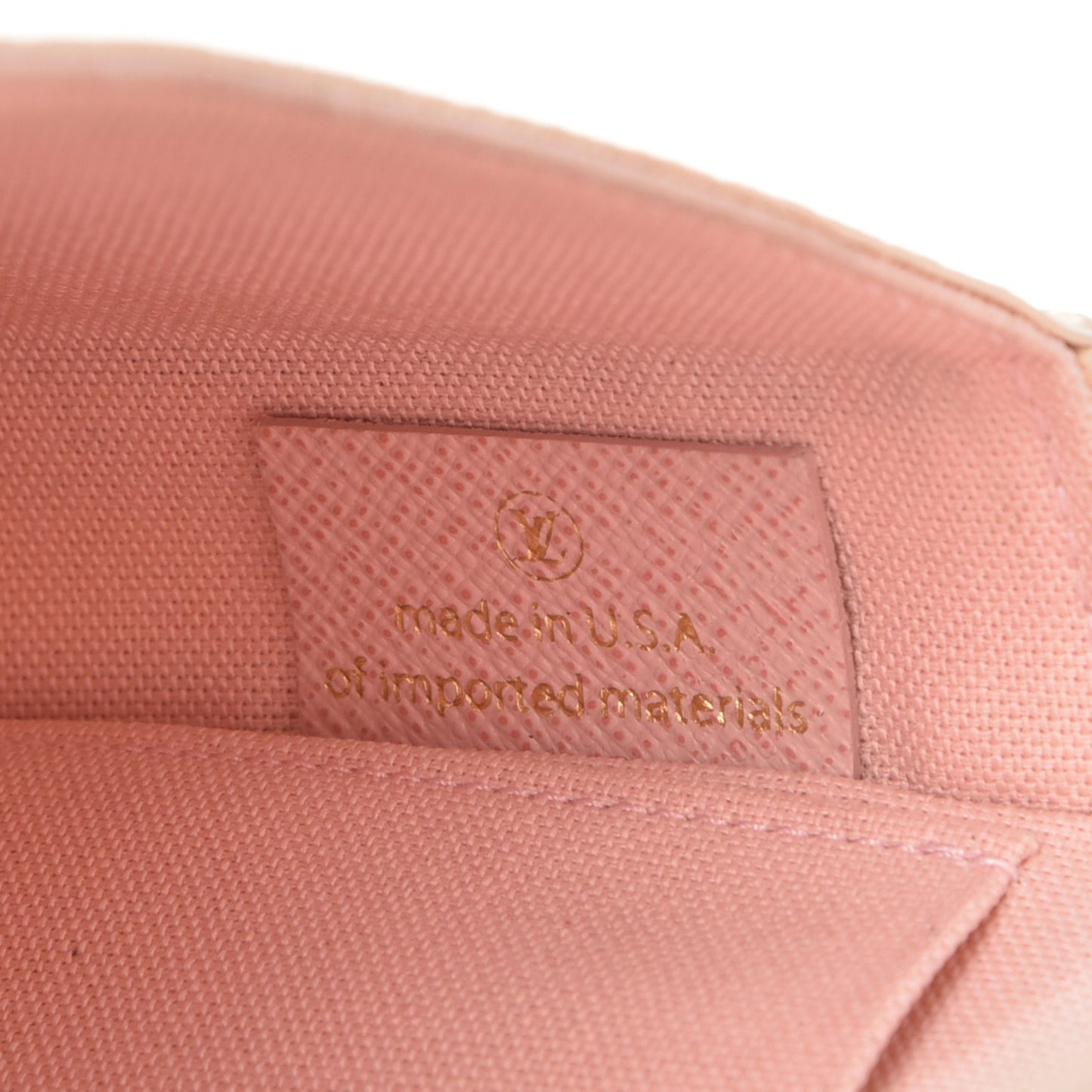 Damier Azur Pochette Felicie Chain Wallet Rose Ballerine