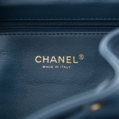 Chanel Caviar Quilted Business Affinity Backpack Blue 6 of 10