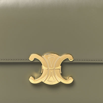 Celine Shiny Calfskin Medium Triomphe Soft Khaki 9 of 11