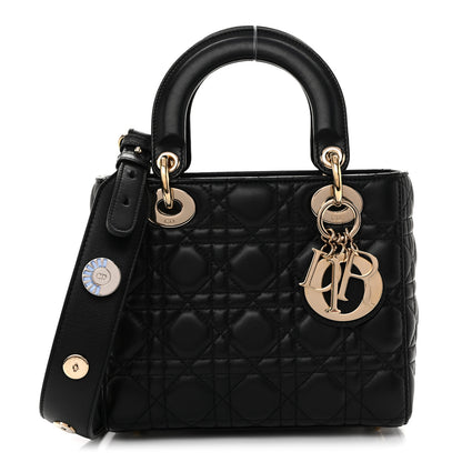 Christian Dior Lambskin Cannage Small Lucky Badges My Lady Dior Black 1 of 10