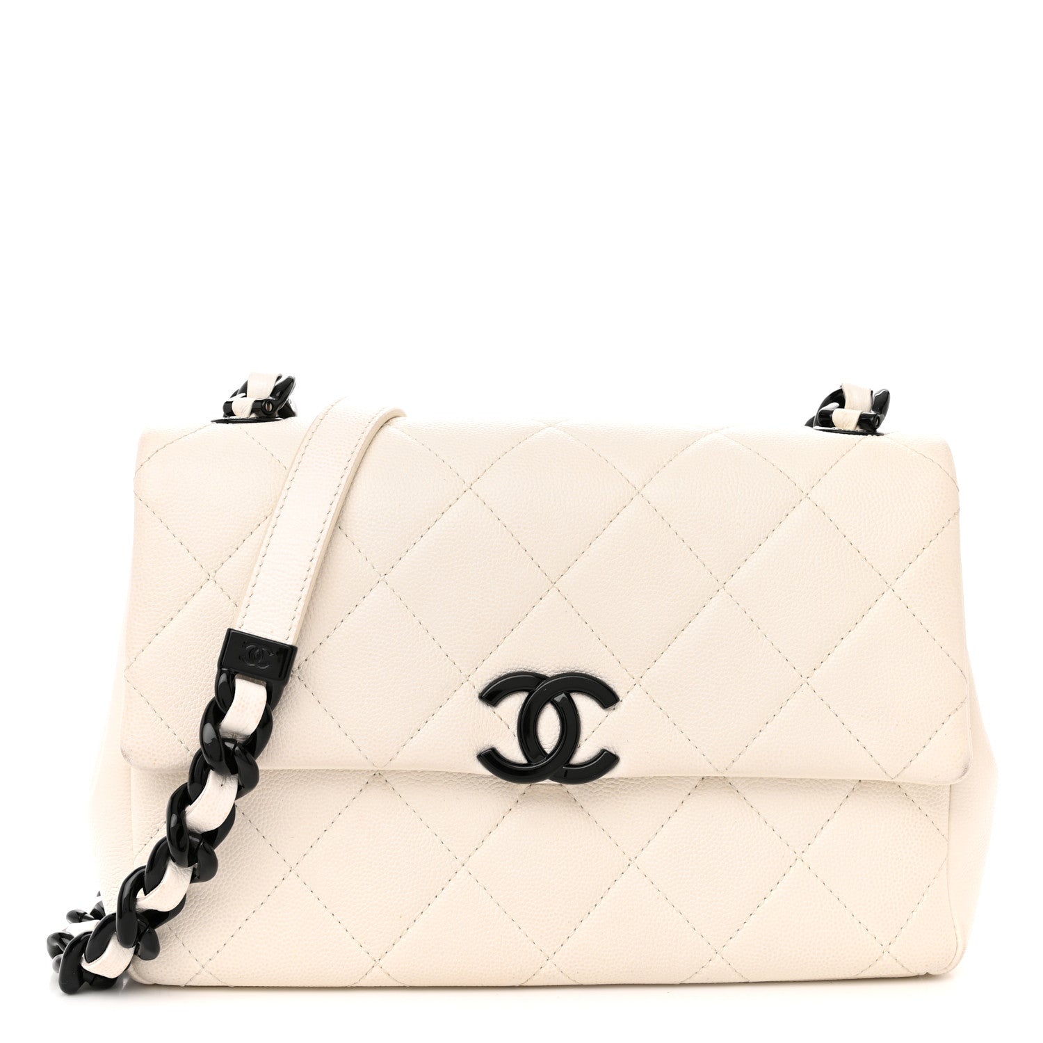 Chanel Caviar Quilted My Everything Flap White Black 1 of 13