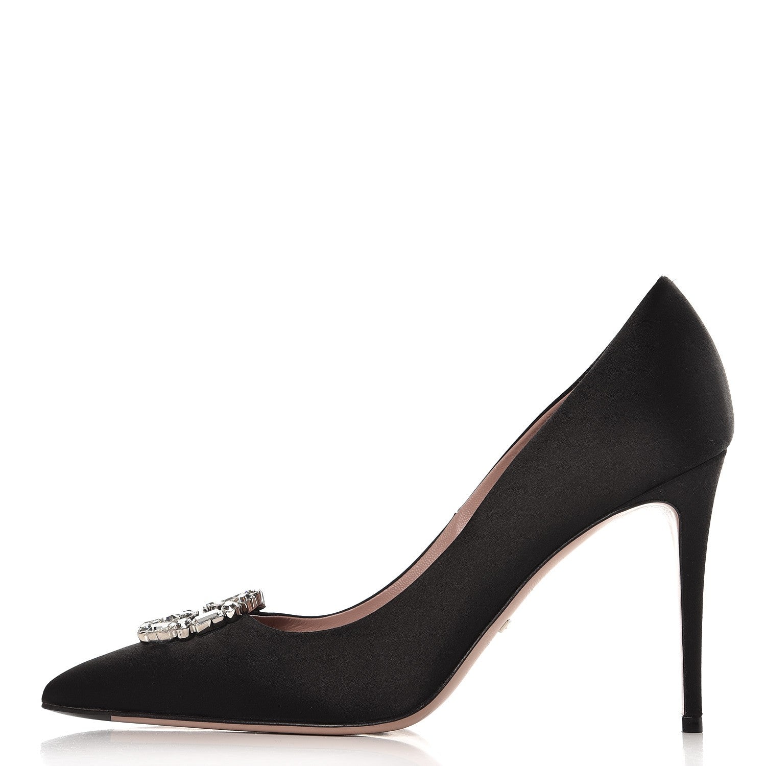 Gucci Satin Sparkling GG Pumps 38.5 Black 1 of 8