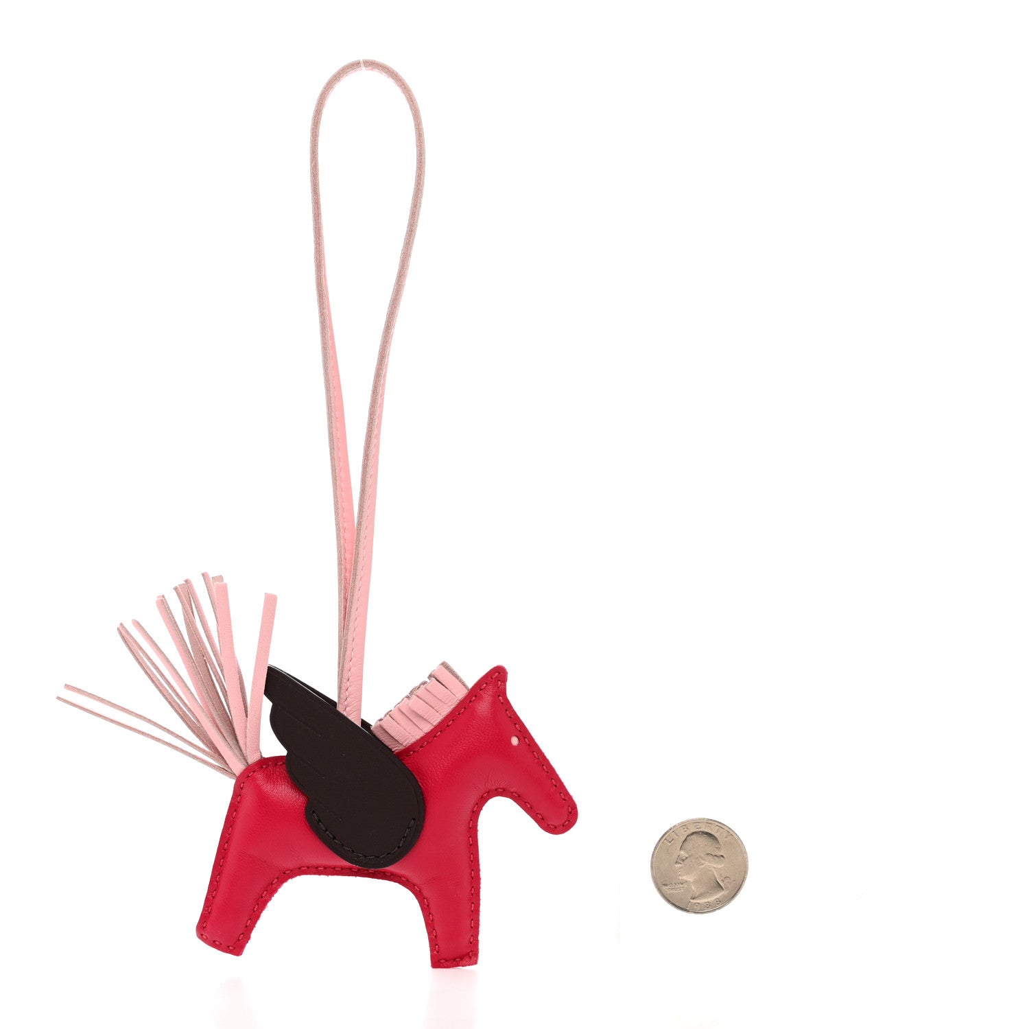 Hermes Milo Lambskin Grigri Rodeo Pegase Horse Bag Charm PM Framboise Rose Sakura Rouge Sellier 2 of 5