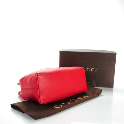 Gucci Pebbled Calfskin Medium Soho Chain Shoulder Bag Red 4 of 7