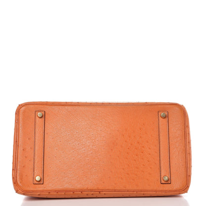 Hermes Ostrich Birkin 35 Orange 33 of 34