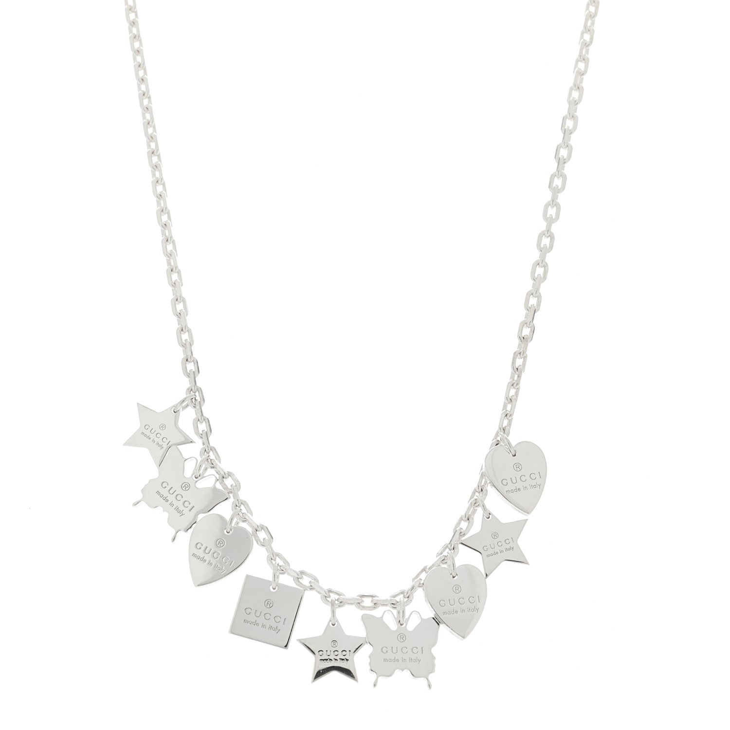 Gucci Sterling Silver Trademark Charm Necklace 1 of 5