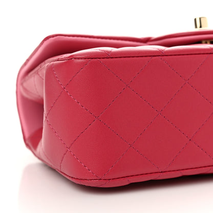 Chanel Lambskin Quilted Bi-Color Mini Top Handle Rectangular Flap Rose 9 of 11