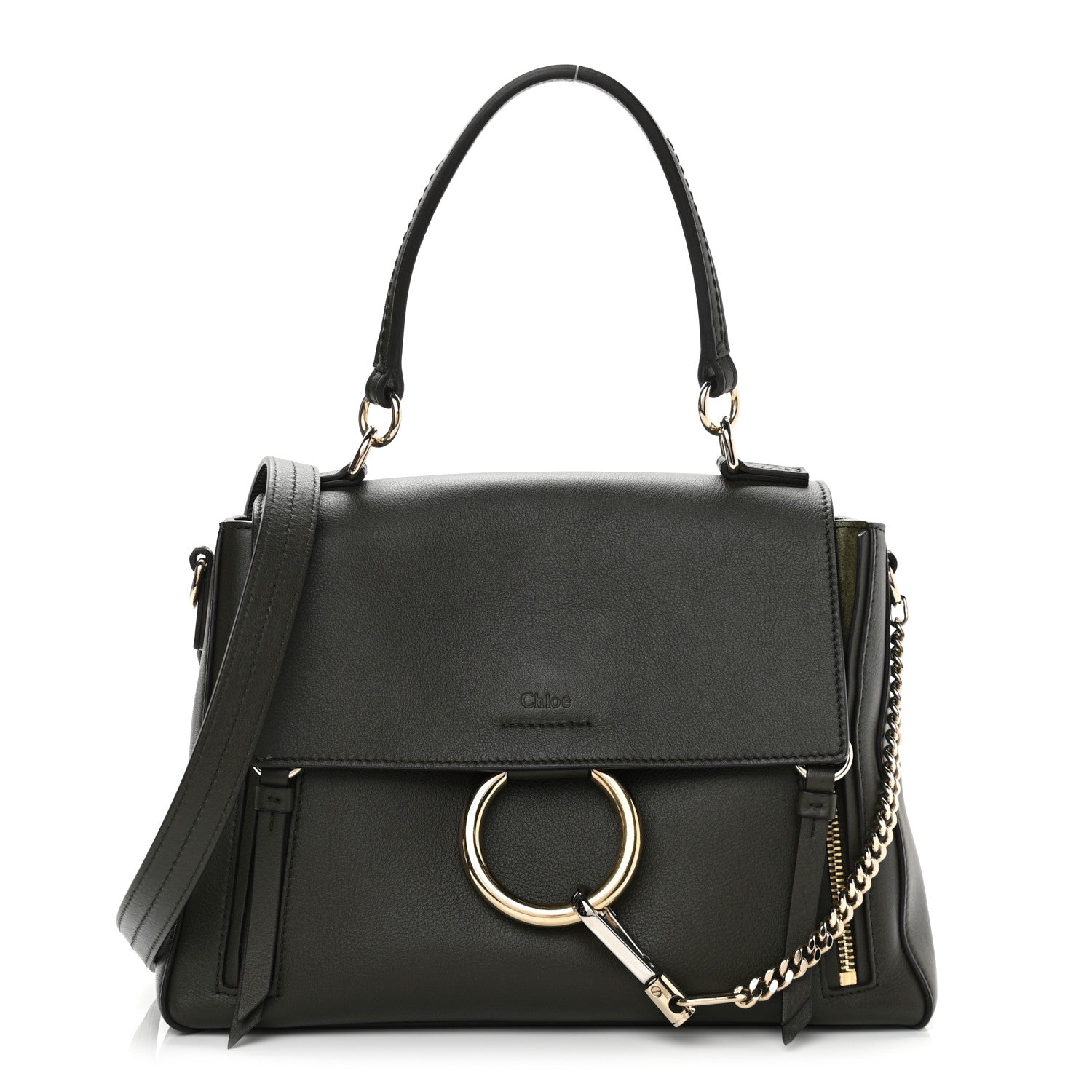 Chloe Calfskin Small Faye Day Shoulder Bag Deep Forest 1 of 9