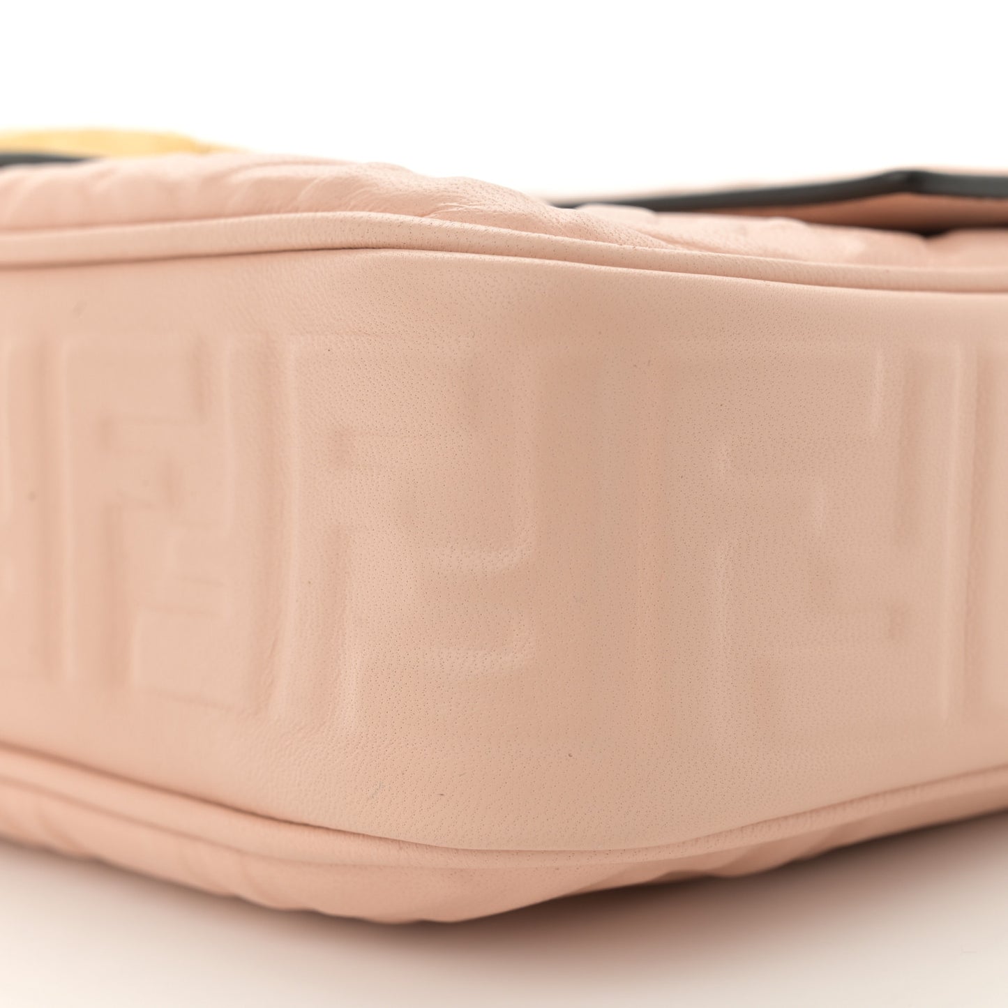Nappa Small FF Embossed Midi Chain Baguette Light Rose