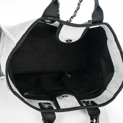 Chanel Canvas Large Deauville Tote Grey 5 of 7