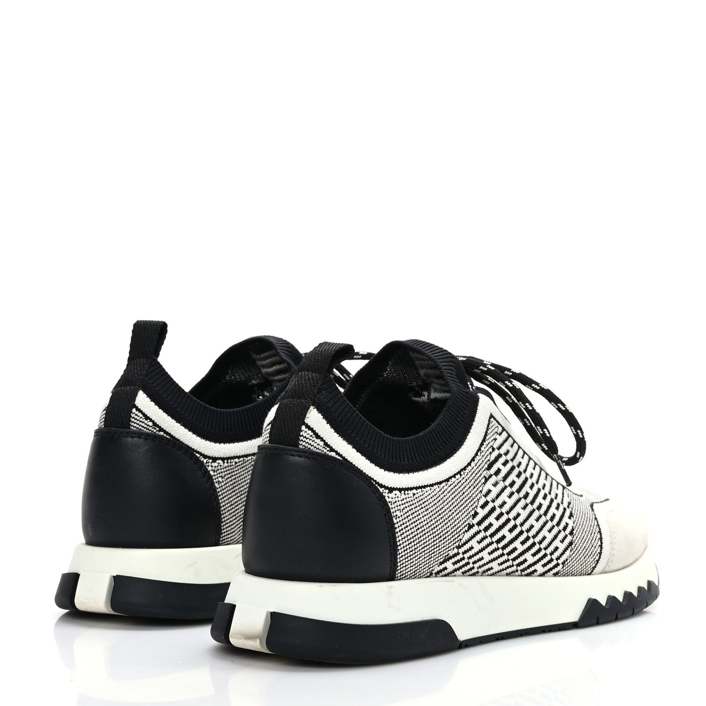 Knit Bi-Color Womens Addict Sneakers 39.5 Black White