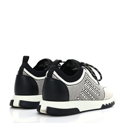 Hermes Knit Bi-Color Womens Addict Sneakers 39.5 Black White 4 of 6