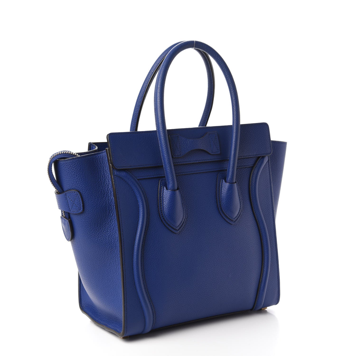 Celine Drummed Calfskin Micro Luggage Indigo 3 of 9