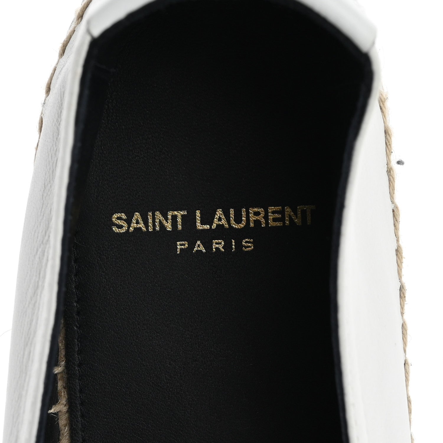 Saint Laurent Lambskin Monogram Espadrilles 38 White 7 of 10