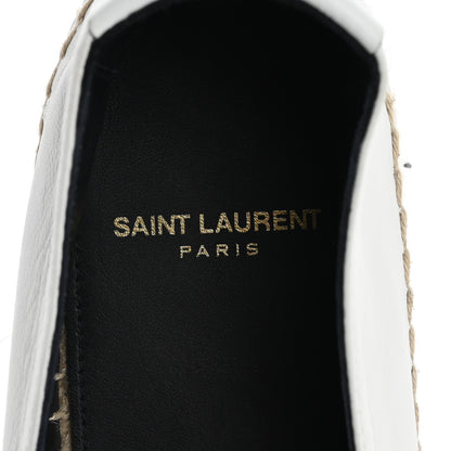Saint Laurent Lambskin Monogram Espadrilles 38 White 7 of 10
